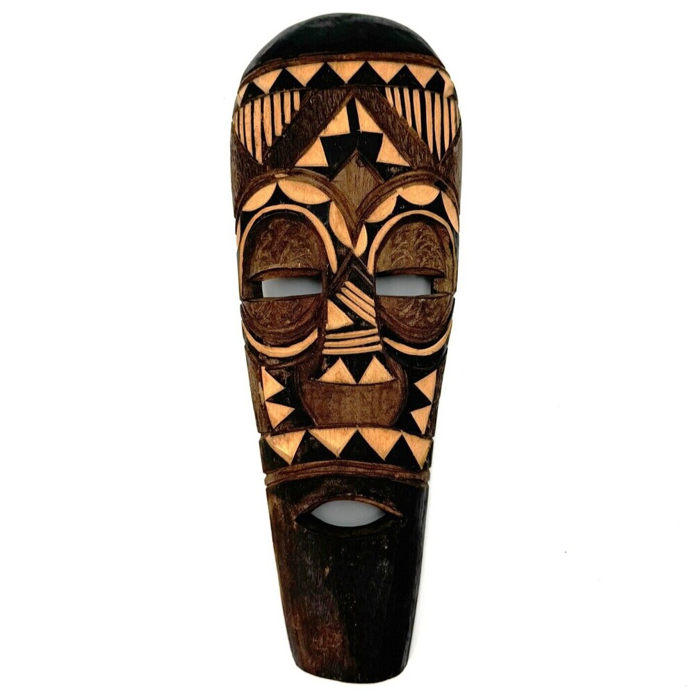 Hand Carved Wooden African Face Mask Tribal Wall Art Africa Wood